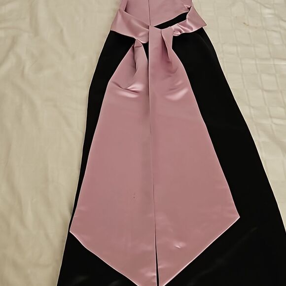 Jones New York Spaghetti Straps With Mega Bow Maxi Dress Pink & Black 4 - Picture 13 of 15